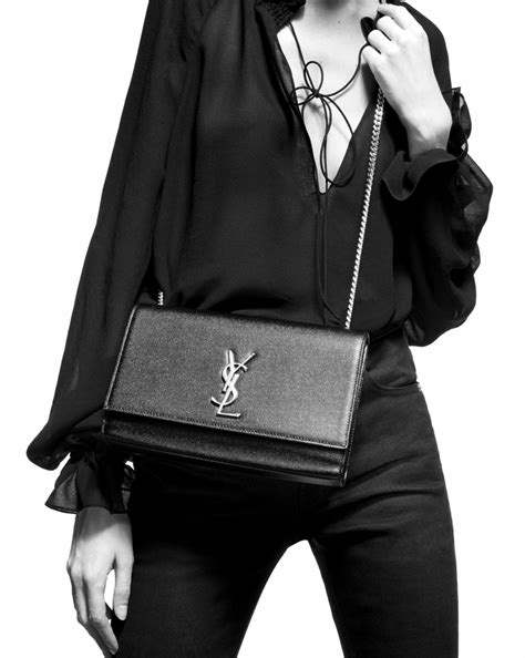 saint laurent monogram ysl kate medium chain bag black|SAINT LAURENT Smooth Calfskin Medium Classic Monogram .